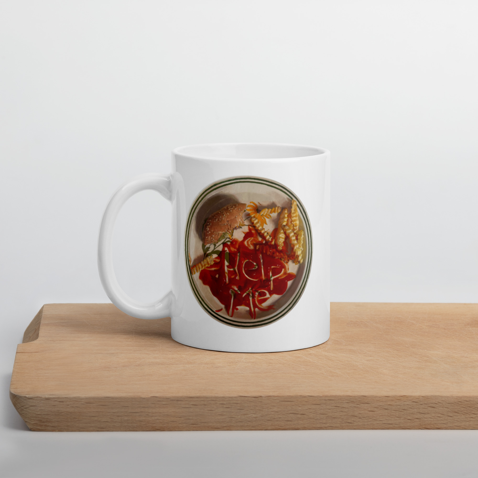 Help Me White Glossy Diner Mug